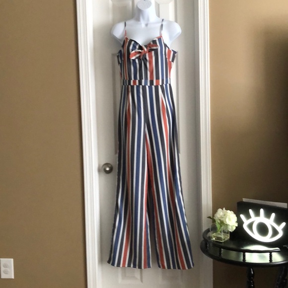 Romeo & Juliet Couture Pants - Romeo + Juliet Couture Striped Jumpsuit